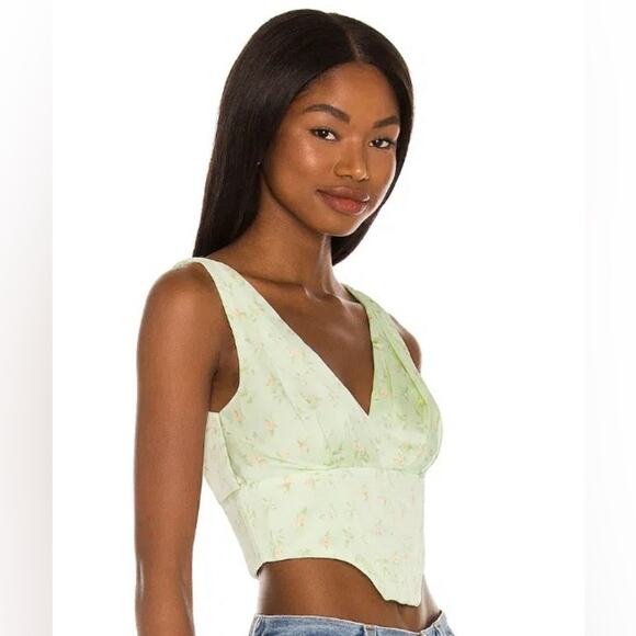 Camila Coelho Trudy Bustier Sage Floral NWT - Picture 8 of 8